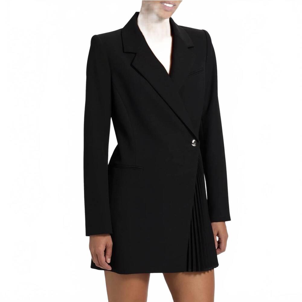NEW A.L.C. callen pleated blazer mini dress in black